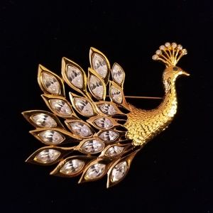 Gold & Crystal Peacock